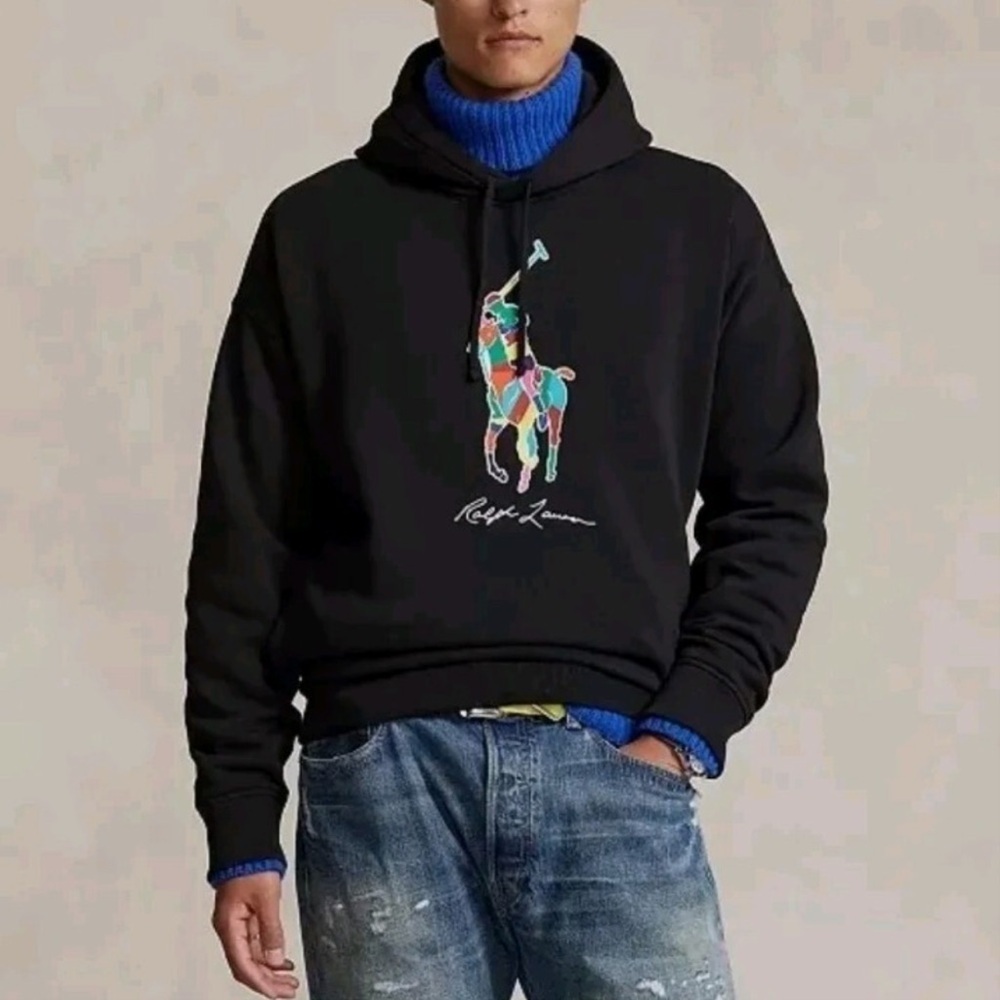 POLO RALPH LAUREN Men Big Pony Fleece Hoodie. XS